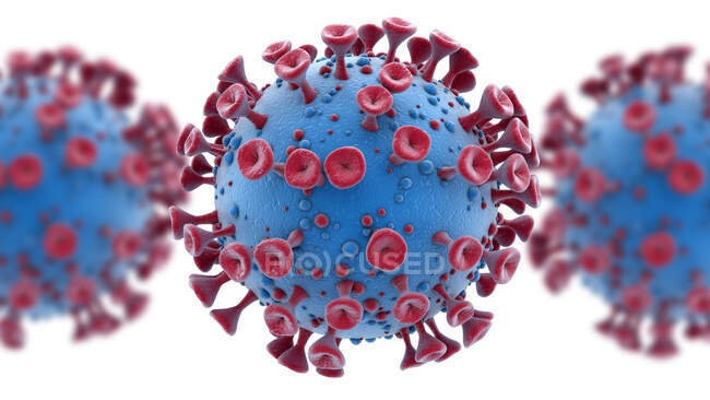 Particules de coronavirus Covid-19, illustration informatique — Photo de stock