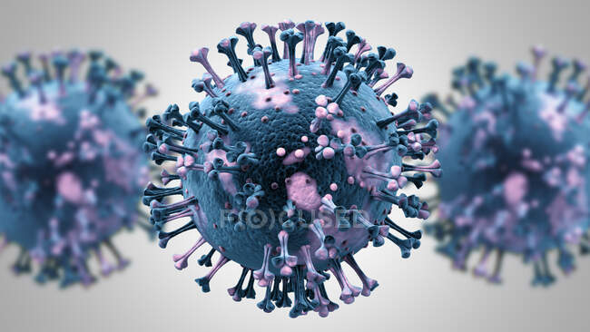 Covid-19 partículas de coronavírus, ilustração computacional — Fotografia de Stock