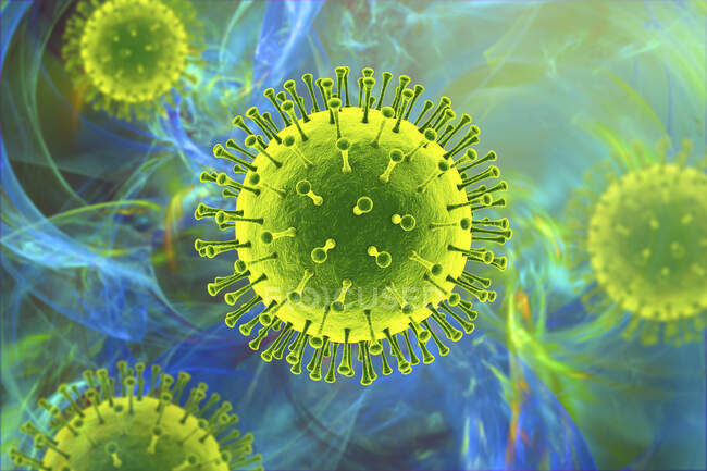 Grupo de vírus, ilustração computacional — Fotografia de Stock