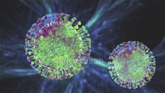Grupo de vírus, ilustração computacional — Fotografia de Stock