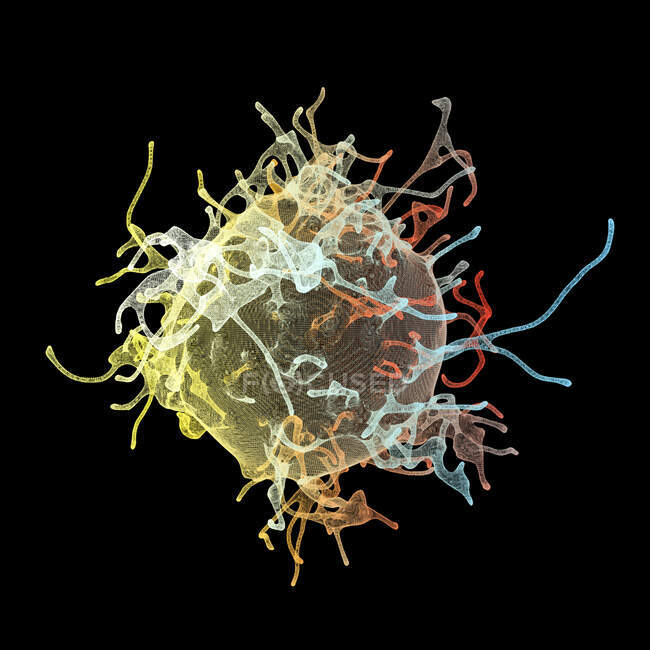 Раковые клетки, компьютерная иллюстрация — стоковое фото