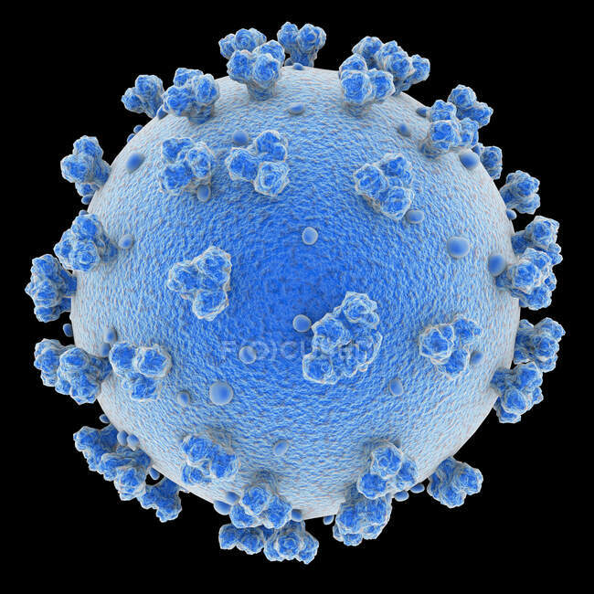 Covid-19 coronavirus particle, комп'ютерна ілюстрація. Новий коронавірус SARS-CoV-2 (раніше 2019-CoV) з'явився в Ухані, Китай, в грудні 2019 року. — Stock Photo