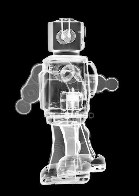 Toy robot, X-ray, radiology scan — Stock Photo