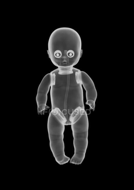 Jouet poupée en plastique, rayons X. — Photo de stock