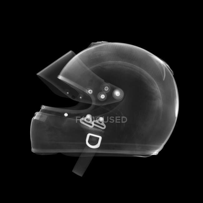 Pilotos de corrida capacete de segurança acidente, raio-X. — Fotografia de Stock
