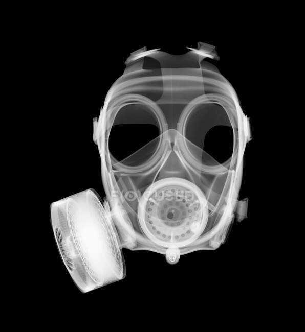 Máscara de gas, rayos X, exploración radiológica - foto de stock