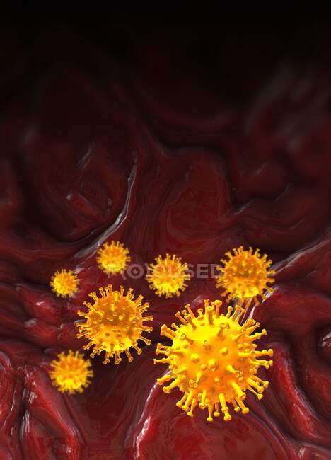 Infecção por coronavírus, ilustração conceitual. — Fotografia de Stock