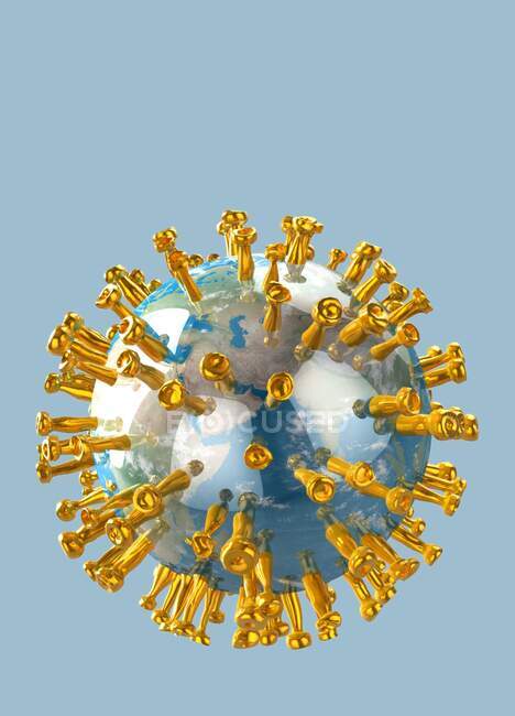 Пандемия коронавируса, концептуальная иллюстрация — стоковое фото