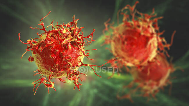 Célula de câncer de pele, ilustração computacional. — Fotografia de Stock