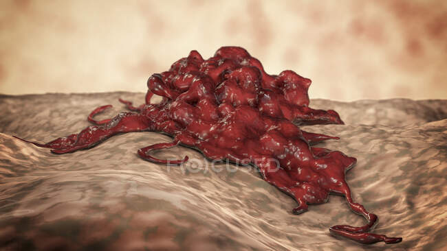 Célula cancerígena, ilustração do computador. — Fotografia de Stock
