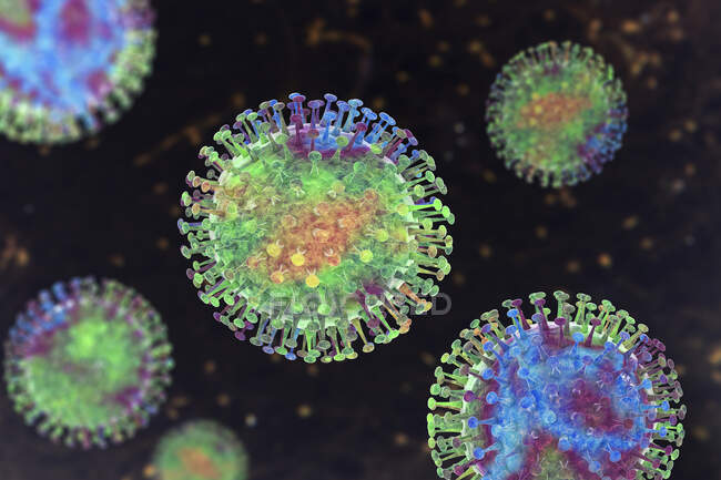 Grupo de virus, ilustración por ordenador — Stock Photo