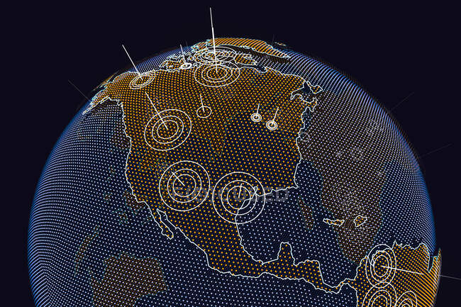 Nordamerika auf dem Globus, Computerillustration. — Stockfoto