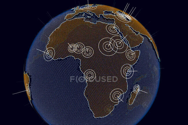 Afrika auf dem Globus, Computerillustration. — Stockfoto