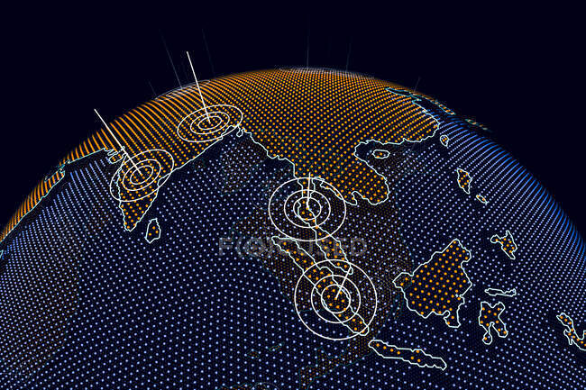 Indonesia on the globe, computer illustration. — Stock Photo