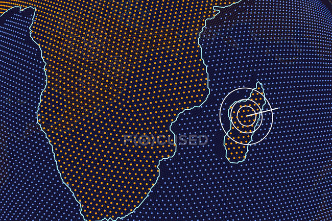 Madagaskar und Afrika auf dem Globus, Computerillustration. — Stockfoto