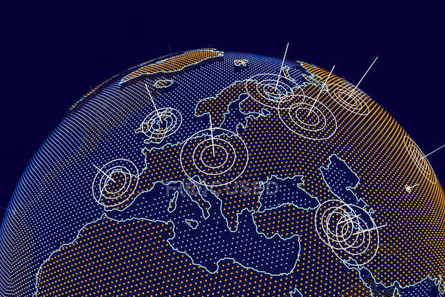 Europa auf dem Globus, Computerillustration. — Stockfoto