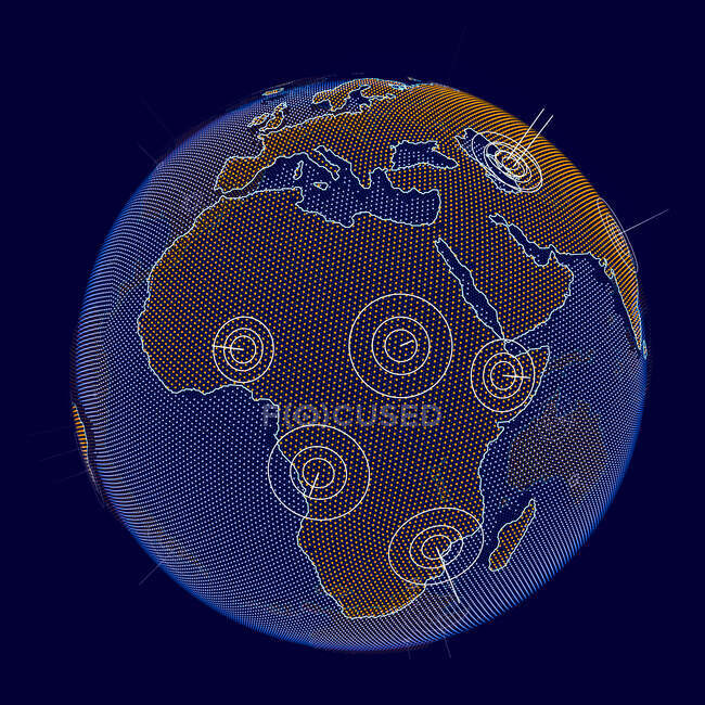 África en el mundo, ilustración por ordenador. - foto de stock