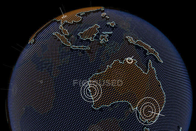 Australia en el mundo, ilustración por ordenador. - foto de stock