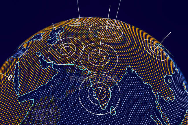 India and Asia on the globe, computer illustration. — Stock Photo