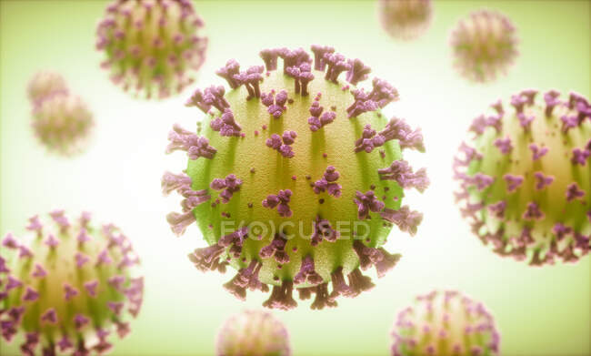 COVID-19, Coronavirus, groupe de virus dans le concept mondial de pandémie — Photo de stock