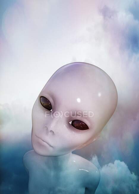 One strange Alien, illustration — Stock Photo