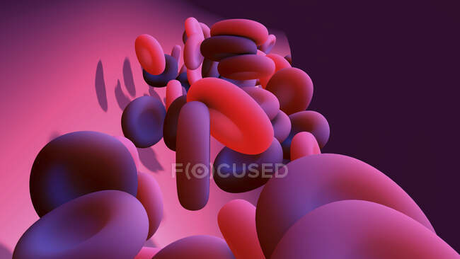 Sangre humana, ilustración por ordenador - foto de stock