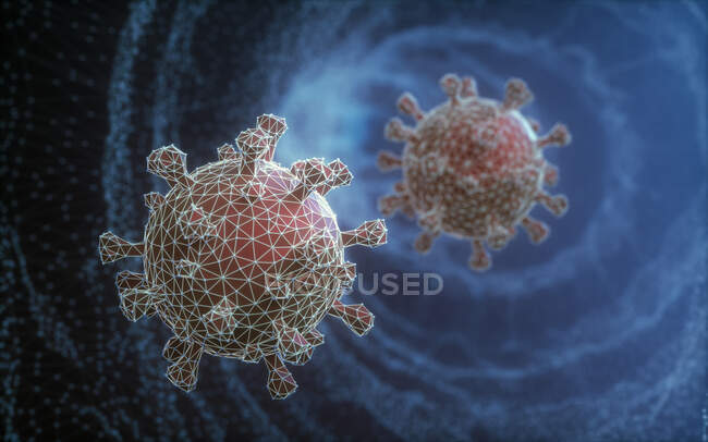 Particules de coronavirus Covid-19, illustration. Le nouveau coronavirus CoV-SRAS-2 — Photo de stock