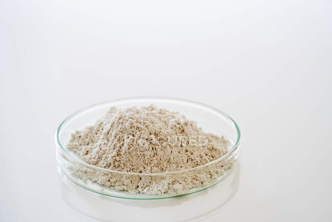 Calcium carbonate salt in petri dish. — Stock Photo