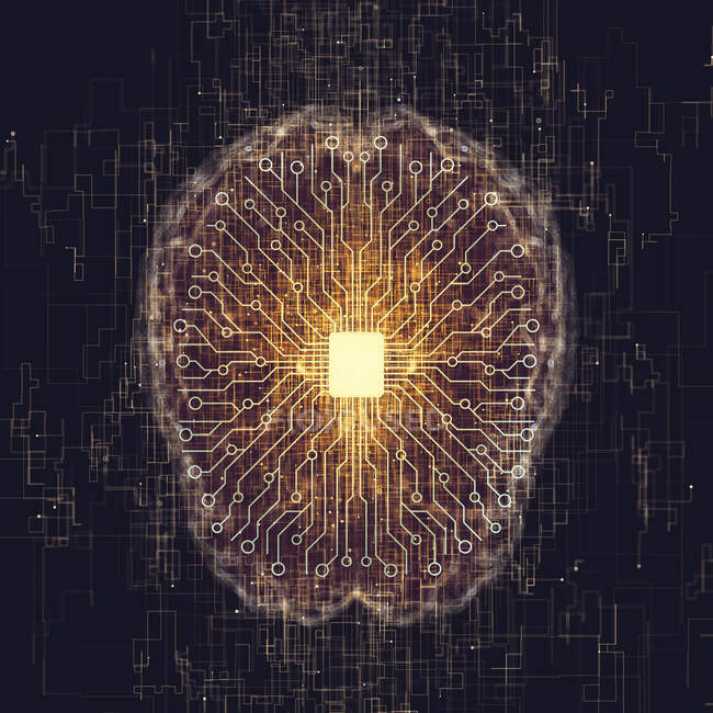 Inteligencia artificial, ilustración conceptual - foto de stock
