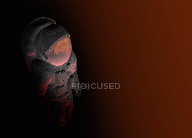 Astronaute sur fond brun, illustration d'ordinateur — Photo de stock