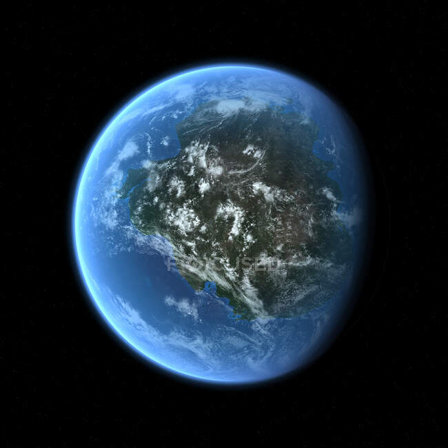 Иллюстрация суперконтинента Гондвана. Эта древняя суша состояла из Южной Америки, Африки, Австралии, Антарктиды, Индийского субконтинента и Аравийского полуострова. — стоковое фото
