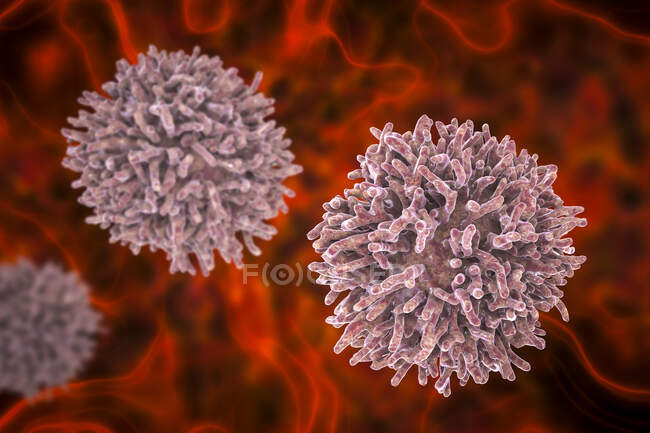 Células cancerígenas da tireóide, ilustração. — Fotografia de Stock