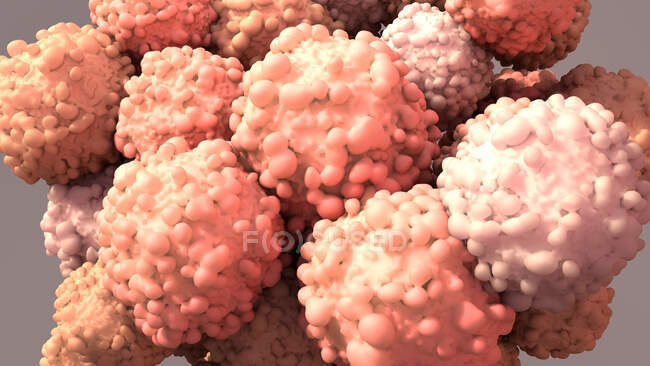 Cancer cells, computer illustration — Stock Photo