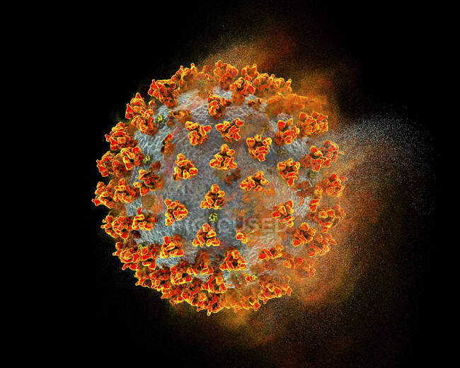 Covid-19 coronavirus, концептуальна ілюстрація. Новий коронавірус SARS-CoV-2 (раніше 2019-CoV) з'явився в Ухані, Китай, в грудні 2019 року. — стокове фото