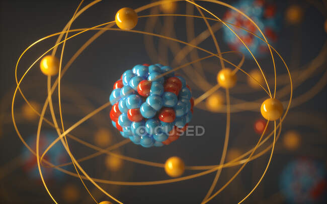 Atomic structure, computer illustration — Stock Photo