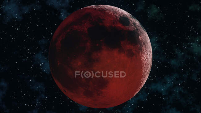 Blood moon, computer illustration — Stock Photo