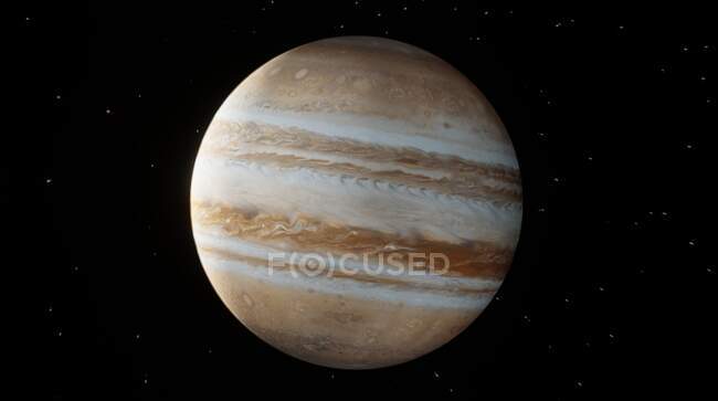 Planeta Júpiter, ilustración por ordenador - foto de stock