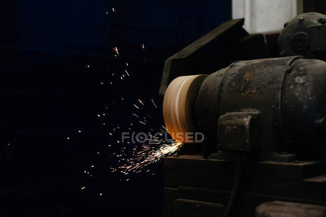 Artisan welding in workshop — Stock Photo