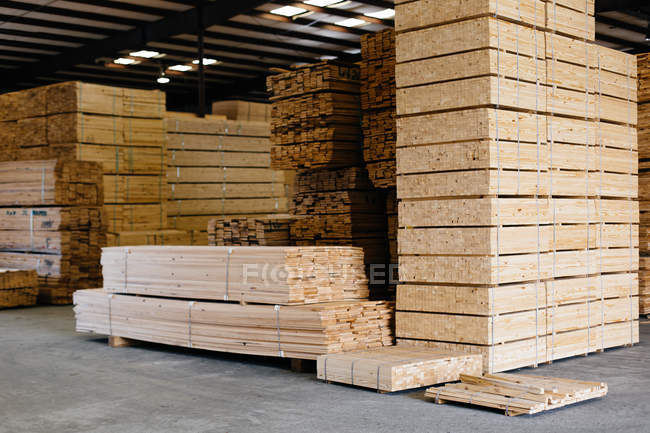 Troncos de madera y madera - foto de stock