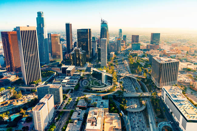 Luftaufnahme der Innenstadt von Los Angeles — Stockfoto