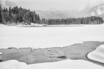 Lake Fusine in winter time — Stock Photo