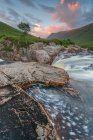 Etive River at sunset — Stock Photo
