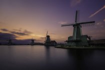 View of windmills in neighborhood of Zaandam, near Zaandijk in the Netherlands. — Stock Photo