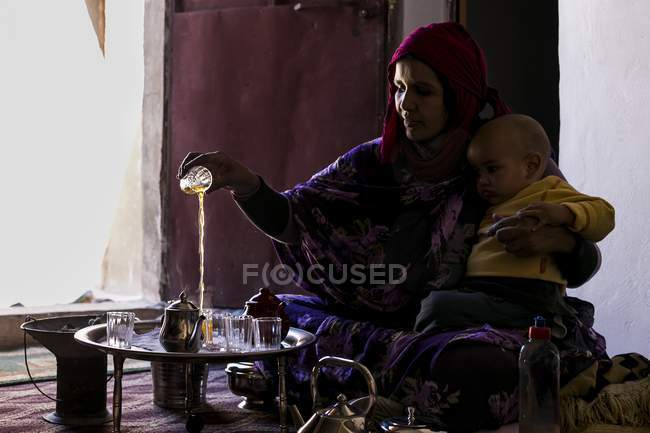 Сахарский чайный ритуал — стоковое фото