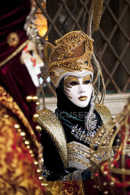 Pessoas em máscaras de Carnaval — Fotografia de Stock