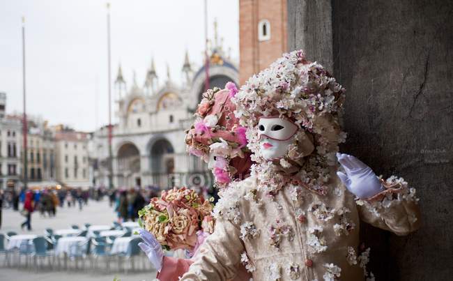 Mannequins avec masques sur la place Saint-Marc — Photo de stock