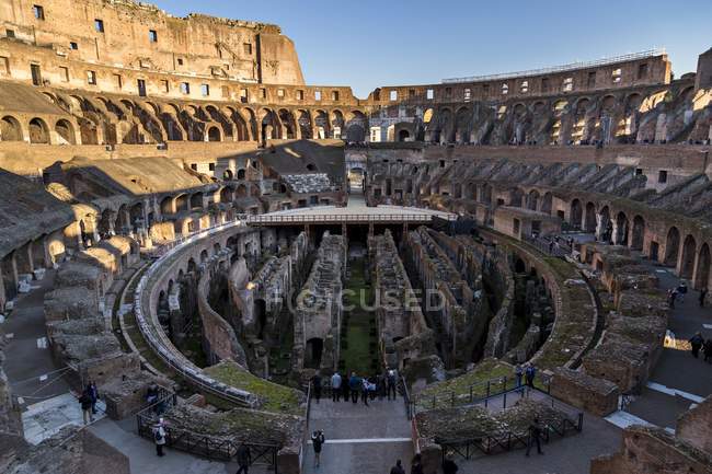 Arena of Colosseum at sunset — Stock Photo