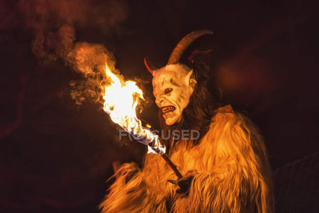 Horrific demon Krampus — Stock Photo