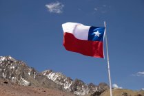 Flag Of Chile on peak — Stock Photo