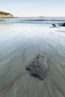 Песчаный пляж с водными тропами — стоковое фото
